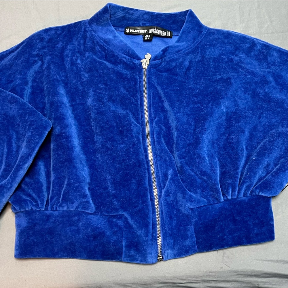 PLAYBOY Blue Velour Jacket